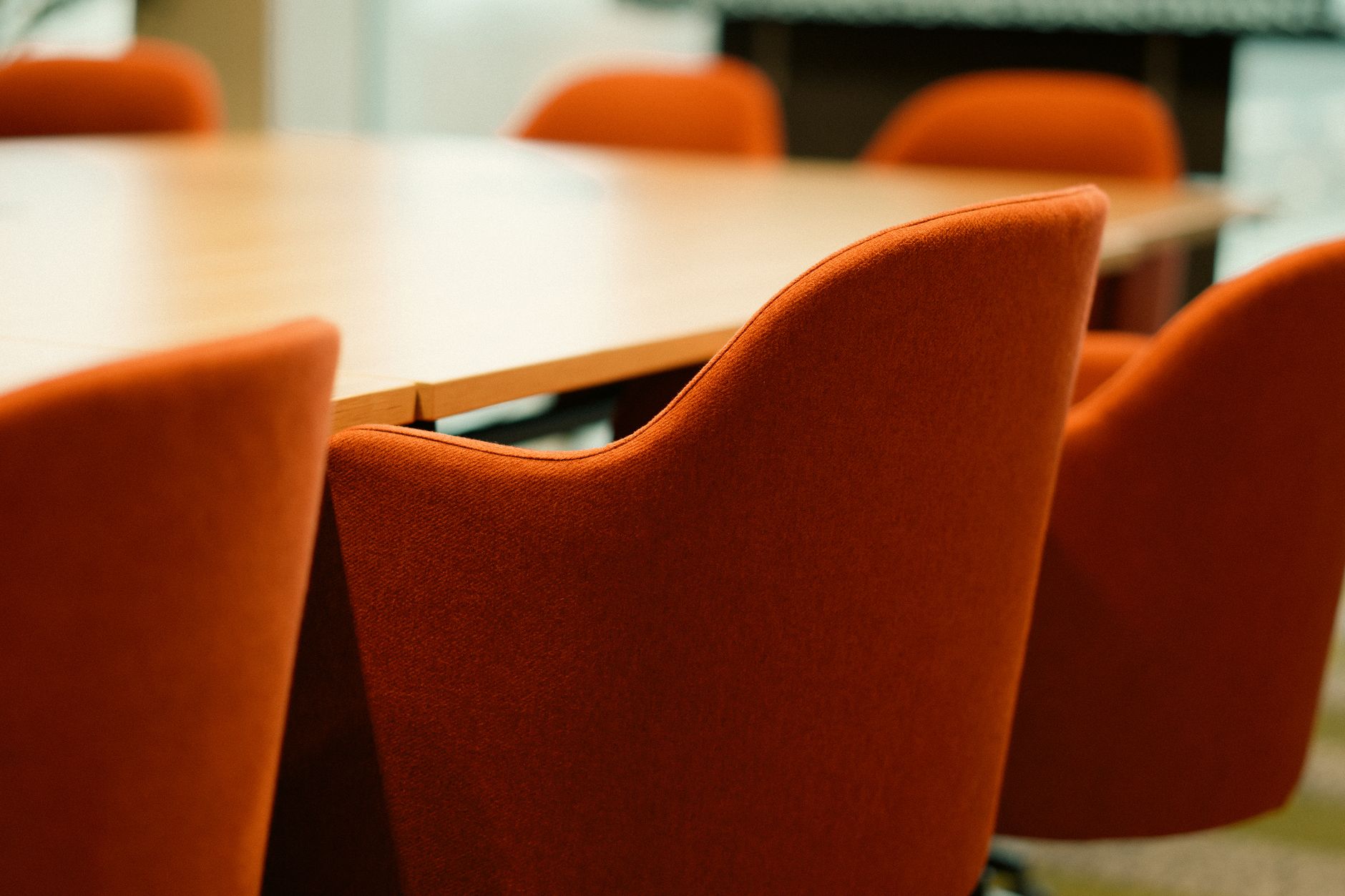 Chairs gathered around a shared table
